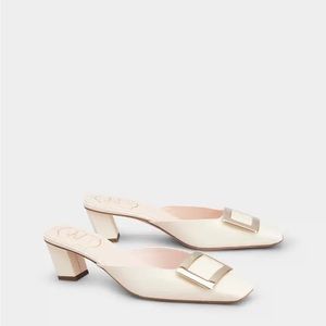Roger vivier Belle Vivier Metal Buckle Mules in Patent Leather size 36